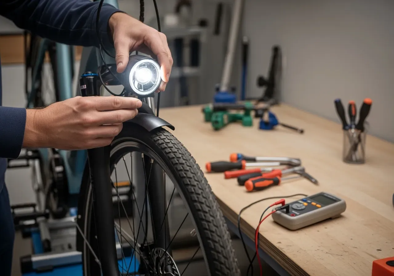 Felsökning elcykelbelysning och synlighet