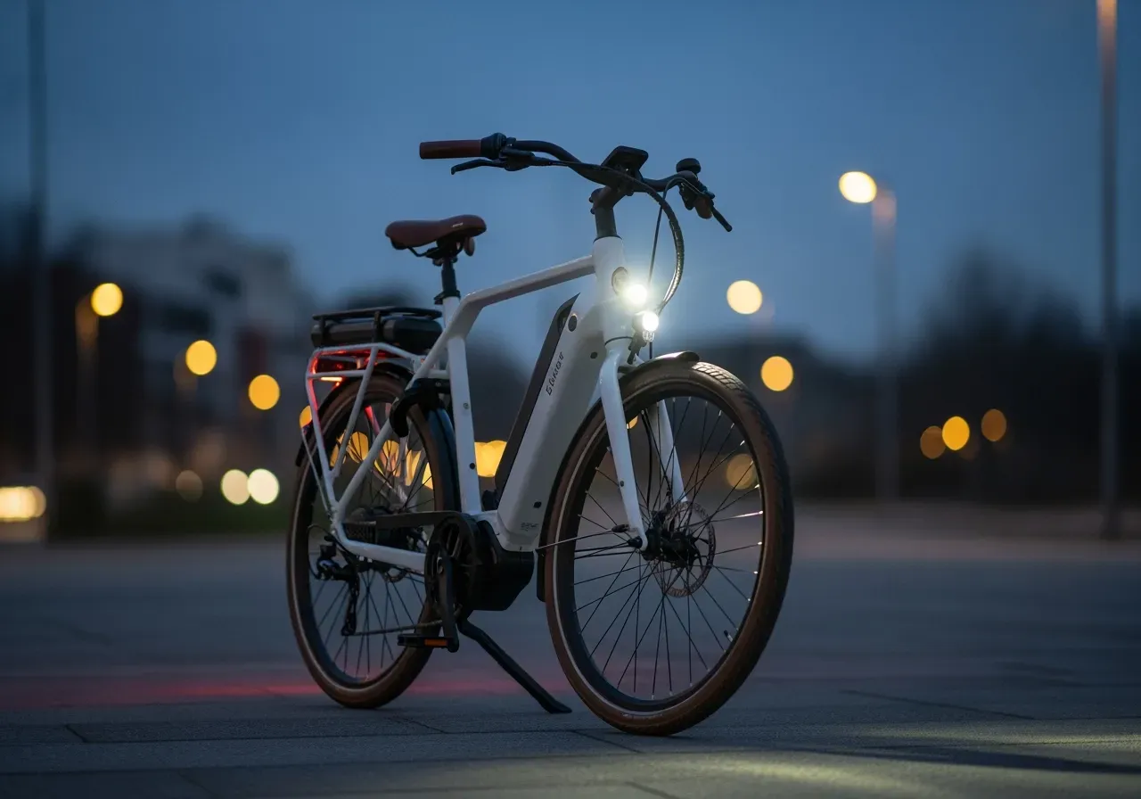 Elcykelbelysning för mörka kvällar