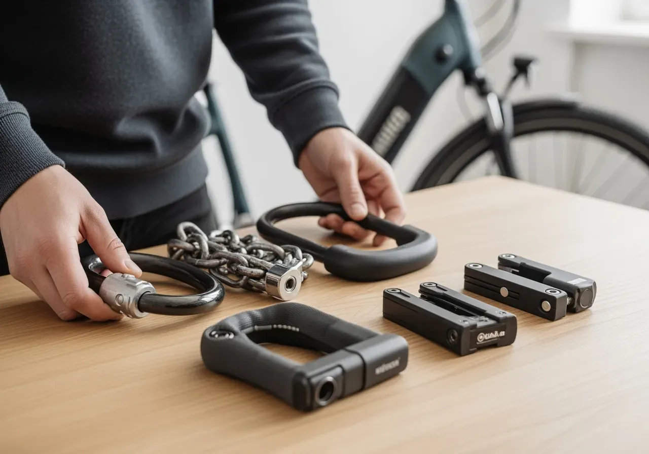 Elcykellås bygellås och kedjelås
