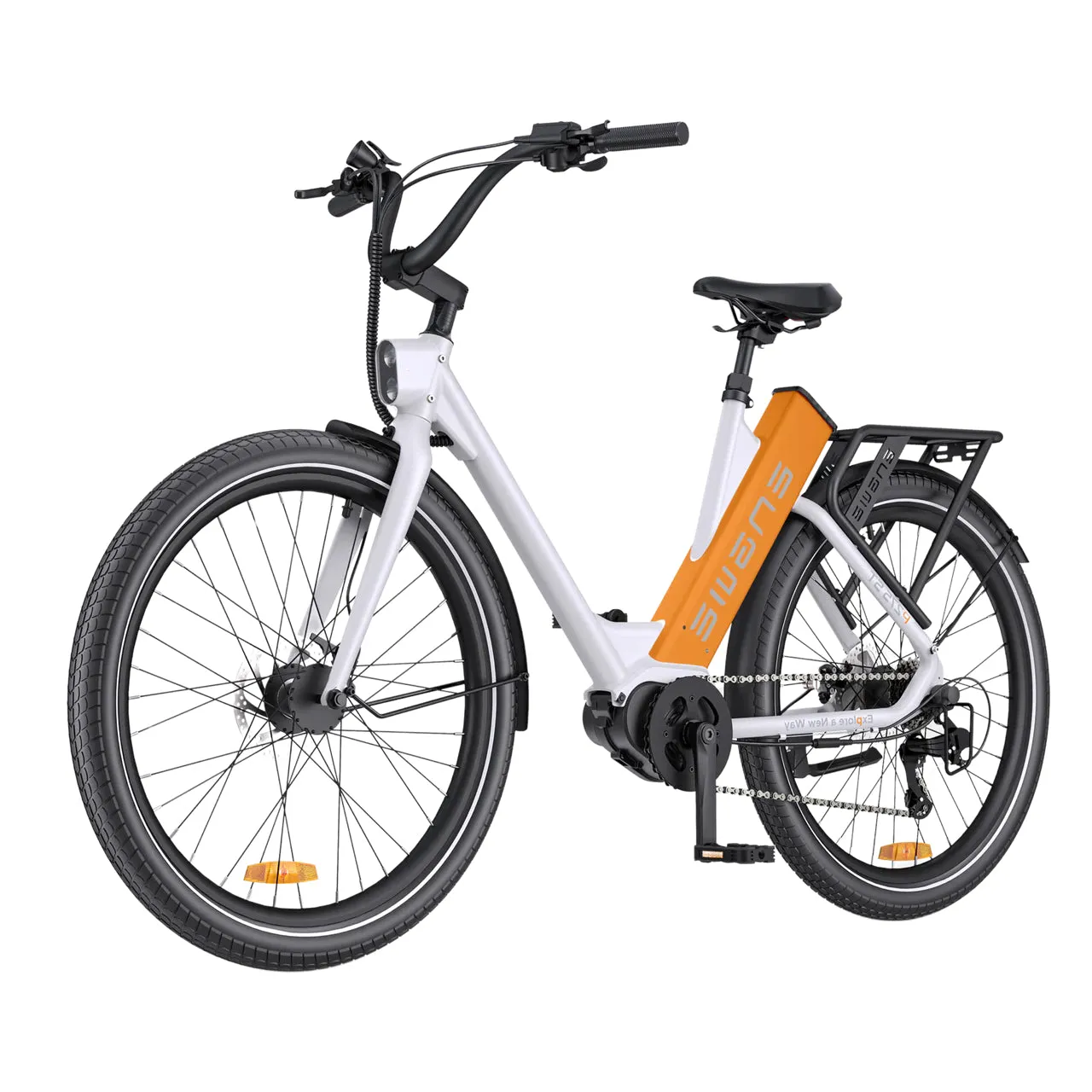 P275 ST Elcykel (25 km/h) - Vit/orange